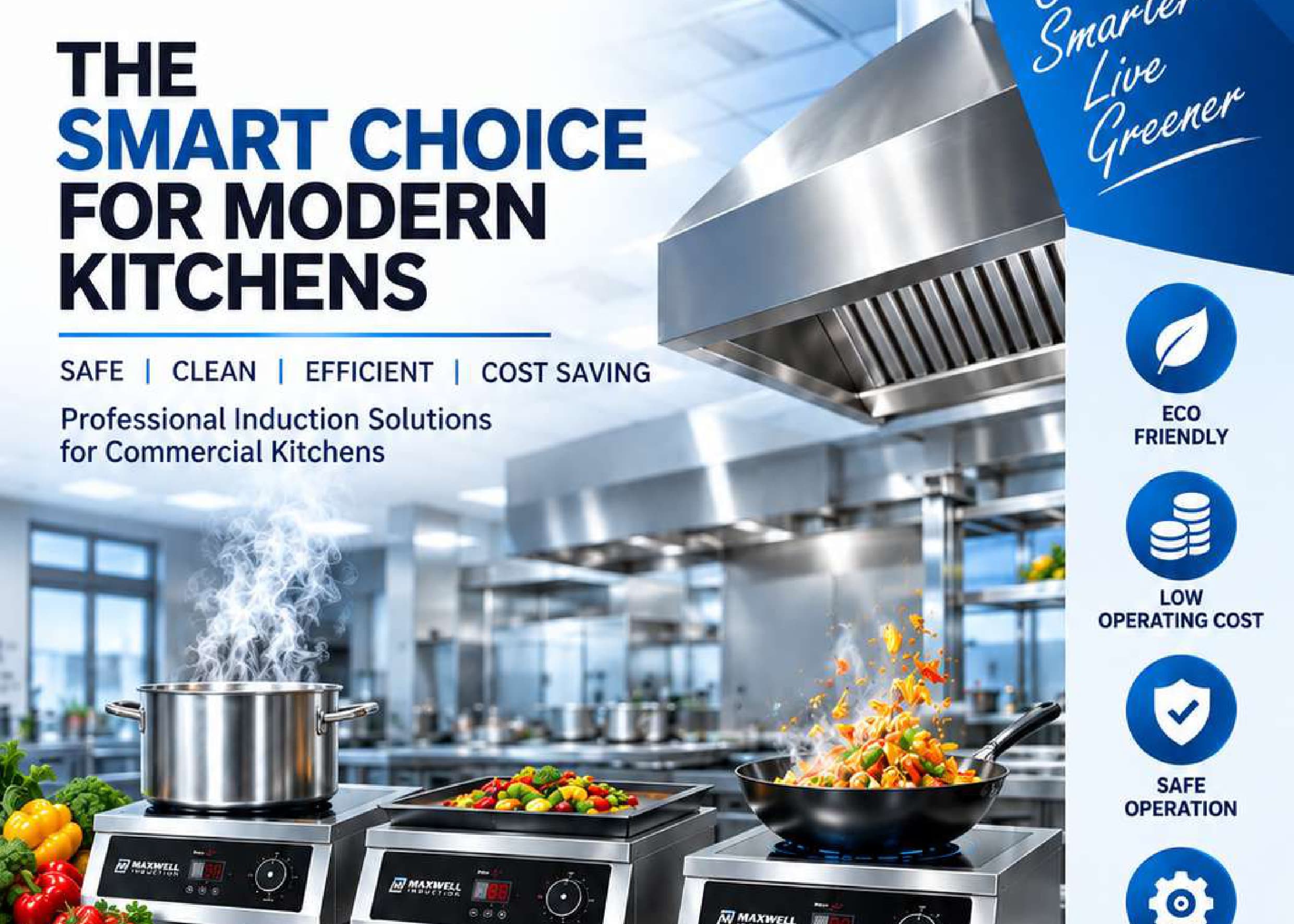 Maxwell Induction Professional Commercial Kitchen Environment